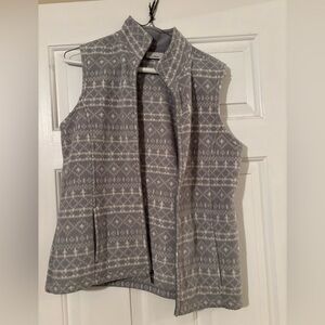 LLBean gray and white vest size S